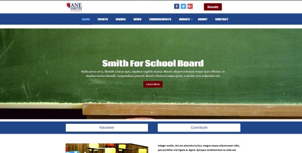 Online Candidate School Board Theme on Divi Cake