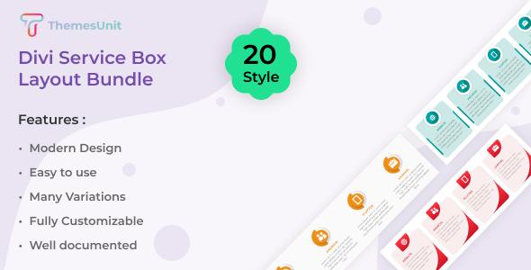 Divi Service Box Layout Bundle on Divi Cake