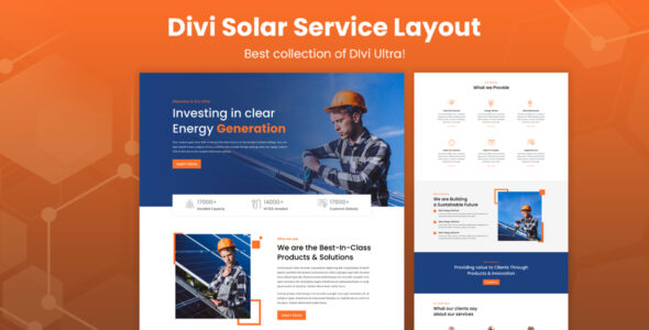 Divi Solar Service Layout on Divi Cake