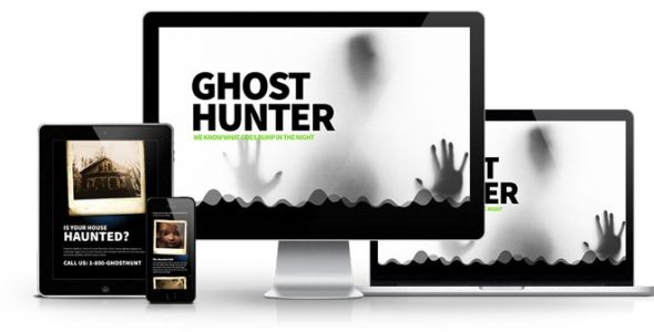 Ghost Hunter Divi Theme Layout on Divi Cake
