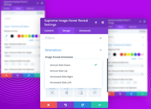 Slicing images into 5 pieces with the Image Hover Reveal module using Divi Supreme Pro